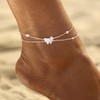 Silver Anklet Bracelets for Women,Dainty Layer Anklets for Women Trendy