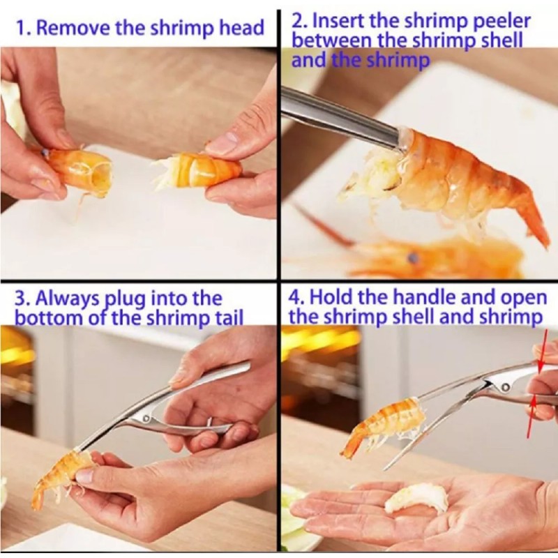 TIKA Stainless Steel Prawn Peeler Shrimp Deveiner–Effic