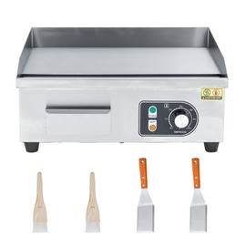 GarveeTech Commercial Electric Grill for Precise Cooking - 22 in Countertop Teppanyaki Flat Grill, Non-Stick Plate, Stainless Steel Build, Adjustable Temperature Control, 110V