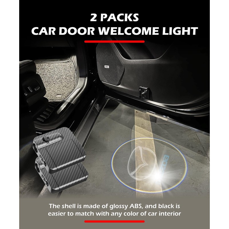 ARKOSKNIGHT 2 Pcs Universal Car Door Logo Projector Lights Magnetic
