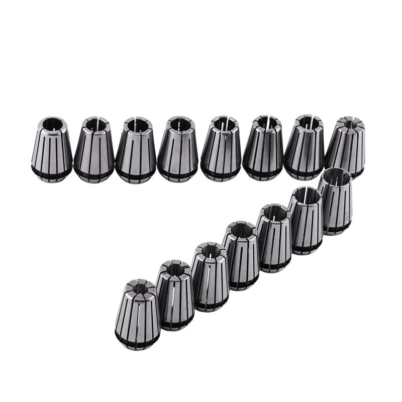 HilBeliFU 15Pcs ER20 Collet Set, 15 Sizes Spring Collet Set,