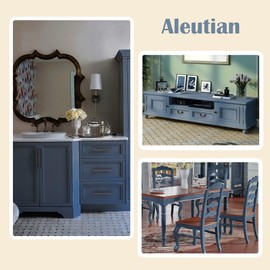 Jungarian Furniture Paint Kit 16oz with Tools - Water-based & Low Odor All-in-One Paint No Sanding - Matte Finish Indoor Outdoor Wood Paint for Cabinets, Doors, Tables and Dressers - Aleutian