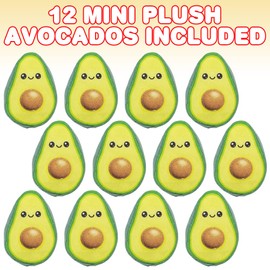 ArtCreativity Mini Plush Avocados For Kids, Set of 12, Soft Stuffed Avocado Toys, Cute Party Supplies, Party Decorations, Snack Party Favors, Easter Basket Stuffers, Goodie Bag Fillers