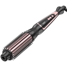 Thermal Brush 1.5 Inch Curling Iron Volumizing Heated Round Brush 1 1/2 Inch Ceramic Tourmaline Heated Hot, Multifunctional Styler Curling Wand (Rose Gold, 1.25 inch)