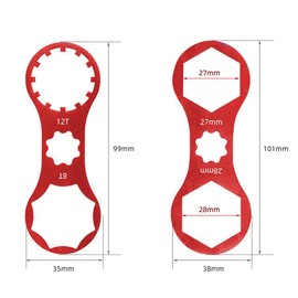 Bicycle Key 2pcs Bicycle Front Fork Repair Tool SR Suntour XCR/XCM/XCT/RST MTB Bicycle Front Fork Cap Remove Install a Wrench Double Head Replacement Key