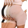 Y25D Maternity Shapewear for Under Dresses Seamless Pregnancy Shorts Over