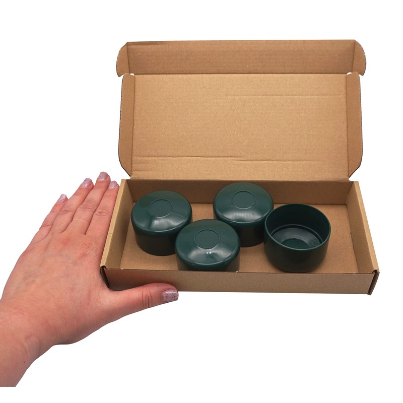 SKIR'CO (4 pieces) fence post caps, round, 51 mm, green,