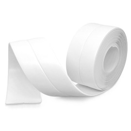 Caulk Tape - PVC Self Adhesive Tub Caulking Sealing Tape for Bathrooms Kitchen Countertops Toilets Kitchen Sinks Bathtub Floors and Toilet Walls etc 1-1/2" x 11' White
