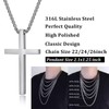 Men Cross Necklace Large Cross Necklace for Men Stainless Steel