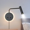 Matte Black Wall Mounted Reading Light, 4000K Flexible Headboard Reading