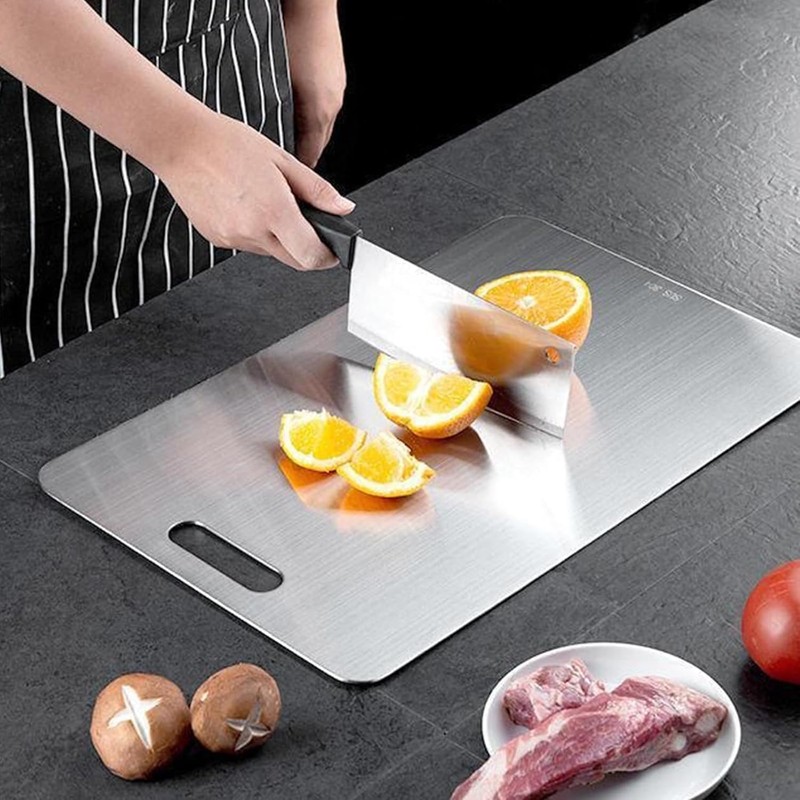 METOY Titanium Cutting Board,316 Stainless Steel Cutting Board,Upgrade Double Sided