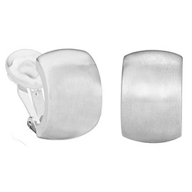Traveller 155850 Women's Half Hoop Earrings Matte Silver Plated Platinum Plated, Crystal, No Gemstone