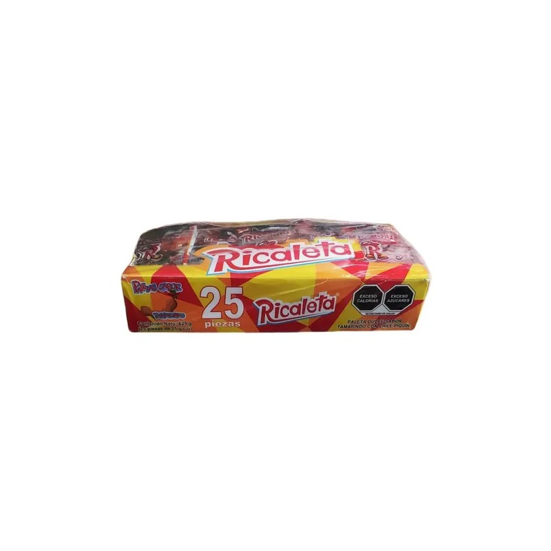Paleta Ricaleta Sabor Tamarindo Con Chile Piquin Caja 25 Pz