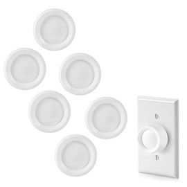 6 PCS RK-WH Rotary Dimmer Knob Replacement for Rotary Dimmer Switch,Fan Control,White