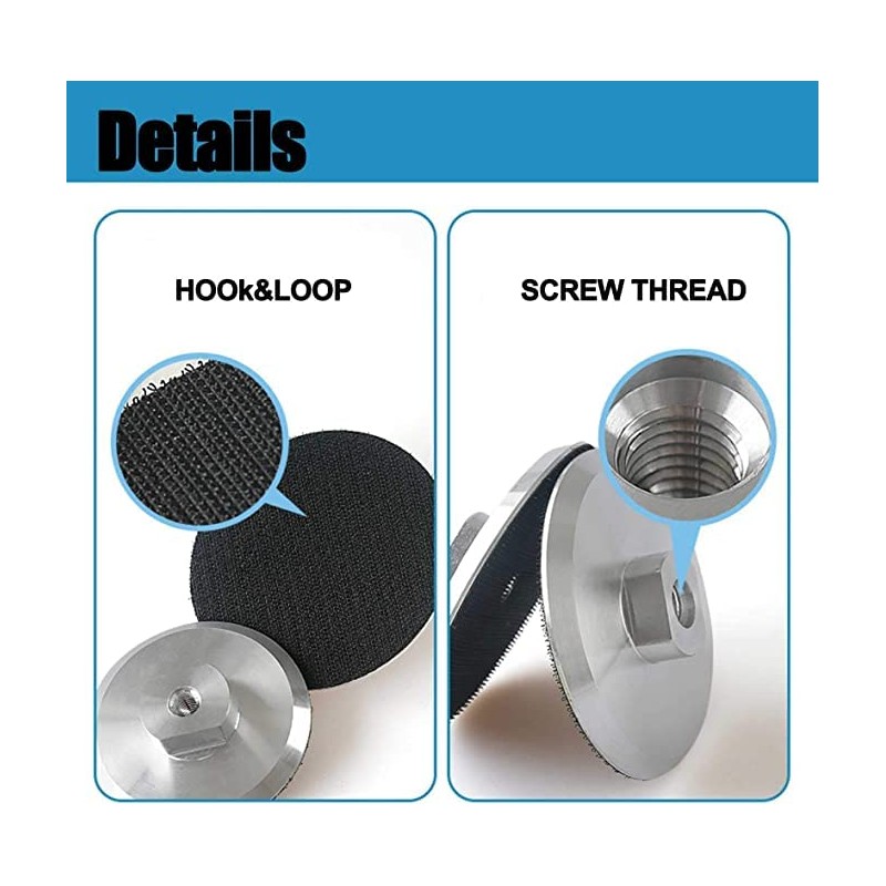 JUSTCUT 5 Inch Polishing Backing Pad Heavy-Duty Aluminum Backer Pad
