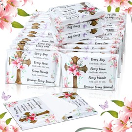 PerKoop 100 Packs Travel Size Tissues Disposable Pocket Facial Tissues Bulk for Travel Wedding Guest School Wallet Purse Home Supplies, 1000 Sheets 3 Ply(White Bible Cross)