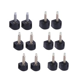 6 Pairs Durable Heel Tips Replacement High Heel Caps Protectors Shoe Repair Tip Taps Shoes Dowels U-Shape Black (Thick Pins-3mm, 8mm)