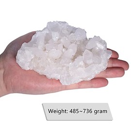 KYEYGWO KYEYGWO Natrlichen Bergkristall Druse Rohstein, Unregelm??ige Kristall Cluster Specimen Naturstck Dekorative Steine Drusensegment Reiki Heilung Edelstein Fengshui Ornamente, 485-736 g