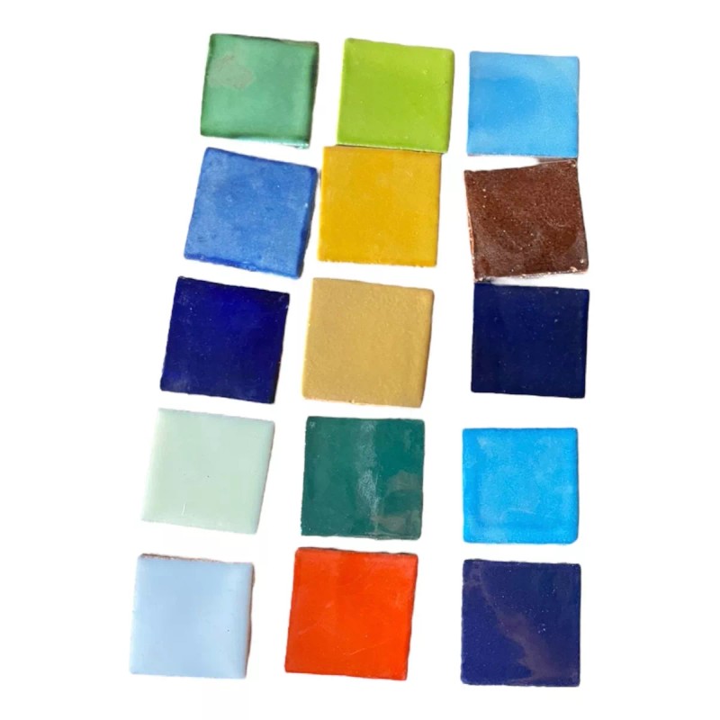Escanver 40 Piezas Azulejo Talavera 5x5 Cm Mezcla Colores Lisos