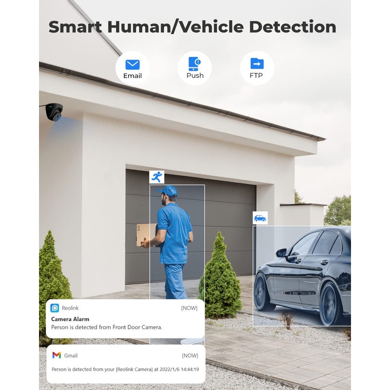 Reolink 4K PoE CCTV Camera with Human/Vehicle Detection, Ultra HD