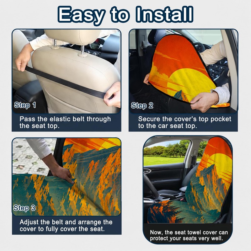 CORTHENA Car Seat Towel Cover 2 Pack for Front Seats,
