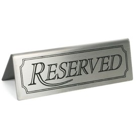 Reserved Sign | Stainless steel restaurant table signs | Reserved tent signs for restaurants, hotels and cafes