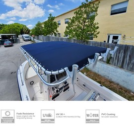 TOPSALL Boat T Top Canvas Replacement, Fits Up to 61" x 44" Waterproof Canvas for Boat Center Console Bimini Shade Top Marine Grade Material 600D Without Frame