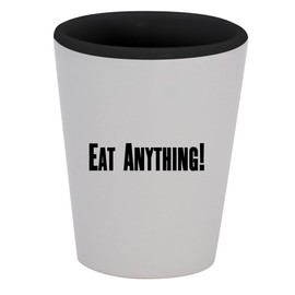 Knick Knack Gifts Eat Anything! - 1.5oz Ceramic White Outer and Black Inside Shot Glass