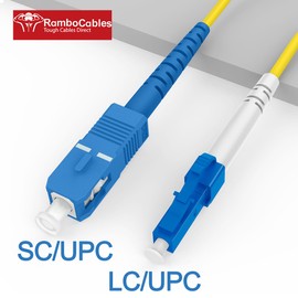 LC to SC Single Fiber Patch Cable (2m/6ft), SM Singlemode Fiber Optic Internet Cable Simplex, 9/125um LSZH Yellow OD-3.0mm 𝙍𝙖𝙢𝙗𝙤𝘾𝙖𝙗𝙡𝙚𝙨