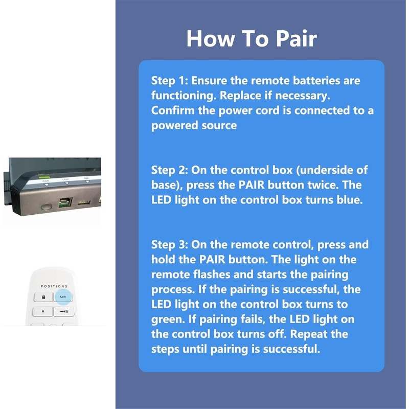 Replacement Remote Control Compatible with Okin Electric Adjustable Bed RF.27.19.33