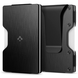 Spigen RFID Blocking Metal Wallet S Slim Minimalist Credit Card Holder for Men and Women with Money Clip - Black