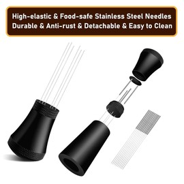 beiyaiey WDT Tools Espresso Puck Screen - 54mm Dosing Funnel & Stainless Steel Needles Coffee Stirrer Distribution Tool Easy to Use