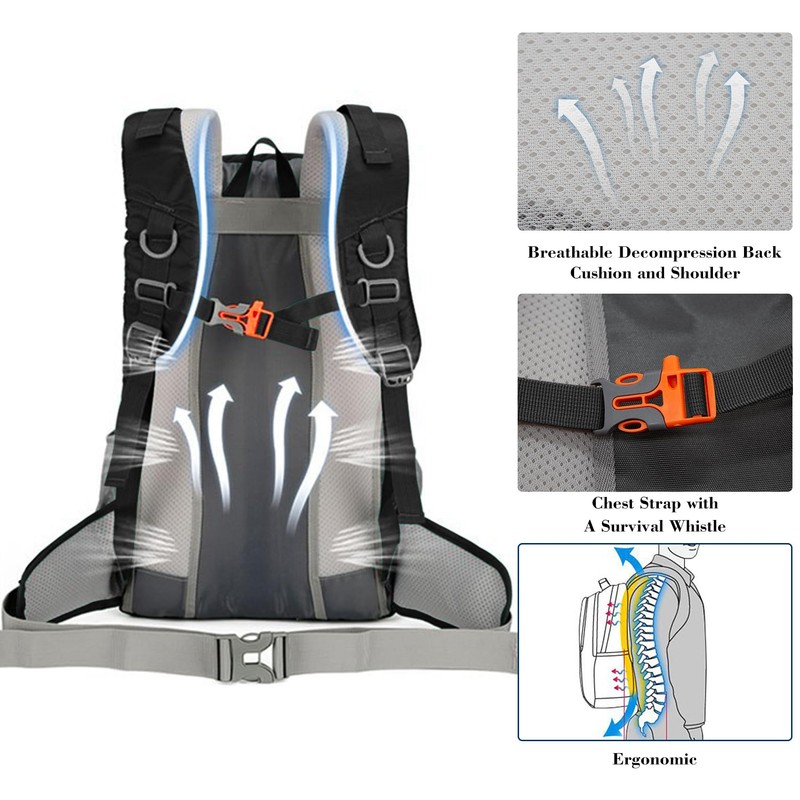 Long Keeper 40L Hiking Backpack Camping Daypack with Waterproof Rain