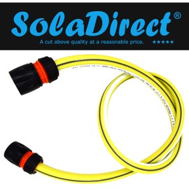 Garden Hose Pipe, Outdoor Tap to Reel Connection Set, Anti-Kink Reinforced 4 Layer Non-Toxic 1/2" Hose (Yellow, 1.5 m / 4.92 ft + 2 Quick Connectors)