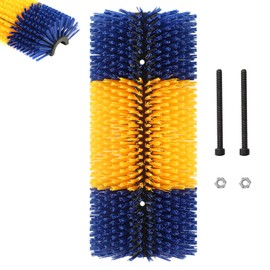 Livestock Scratch Brush, Cow Brush with 2 Screws, Cattle Scratcher, Horse Brushes for Grooming, Cattle Supplies for Horse, Goat, Cow, Pig Scratching Itch Relief (Blue & Yellow)
