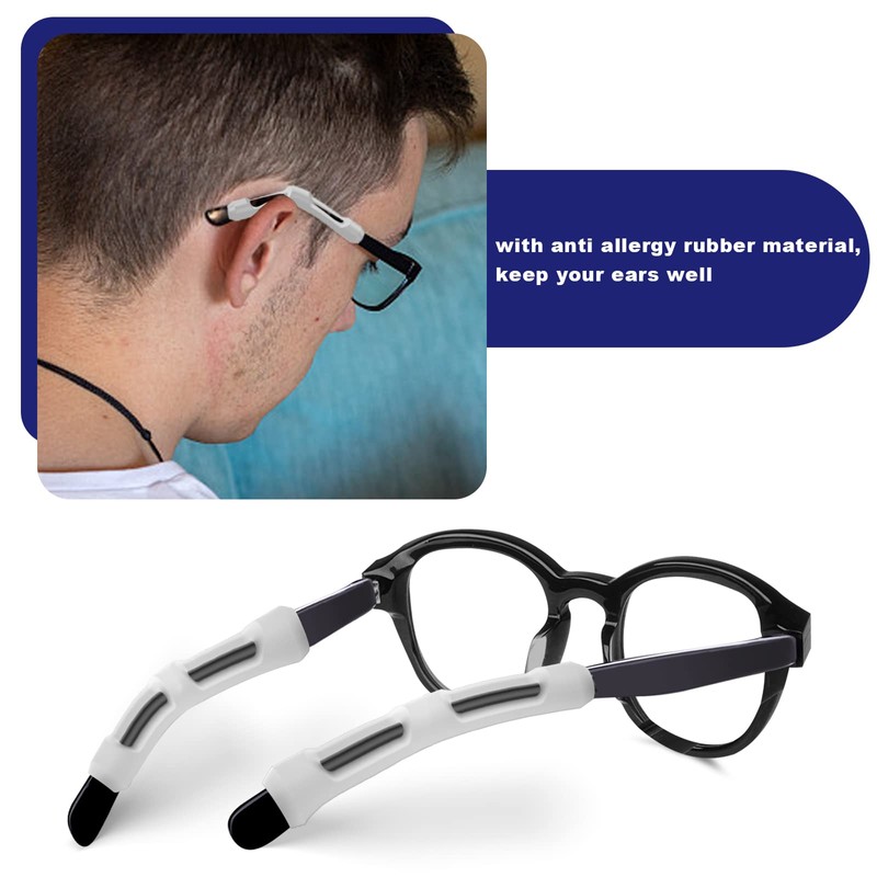 SMARTTOP Eyeglass Ear Grips Sleeve 8Pairs Upgrade anti-slip Silicone Eyeglasses