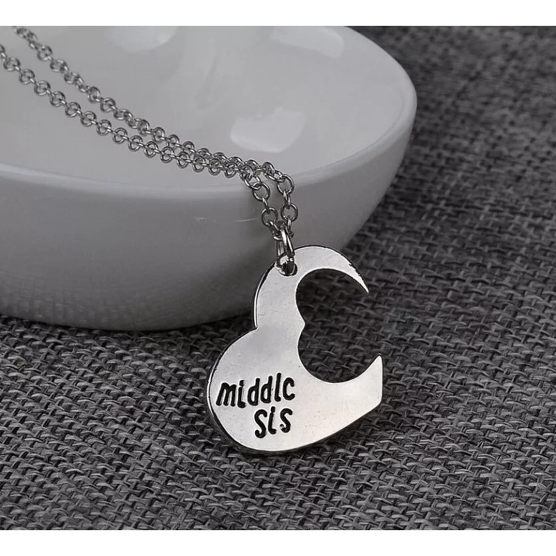 Deluxe 3 Collares De Hermanas Colgantes Regalo Forma Corazón