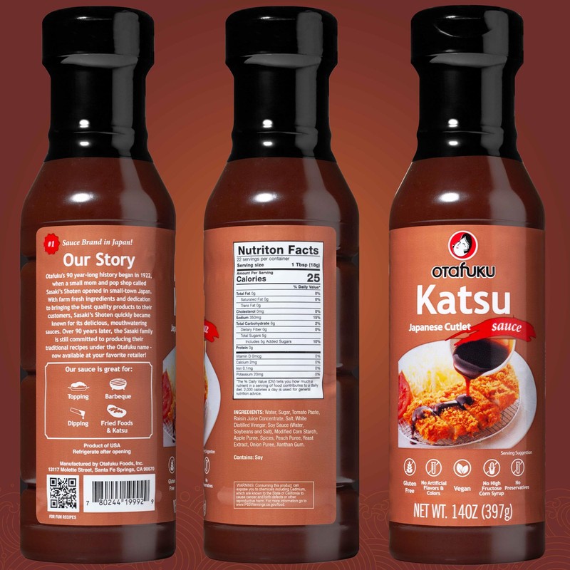 Otafuku Japanese Tonkatsu Sauce, Rich and Savory Katsu Sauce for