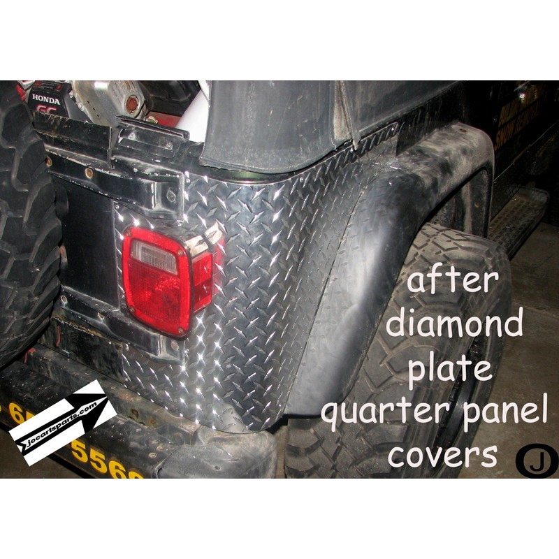 Fits Jeep Tj Wrangler 2 Pc Diamond Plate Rear Body