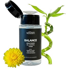 Minimo Balance Skin Brightening + Oil Control Daily Facial Toner - Hydrate & Detox Skin & Even Skin Tone - with Witch Hazel & Bamboo Water - Alcohol Free 4 oz