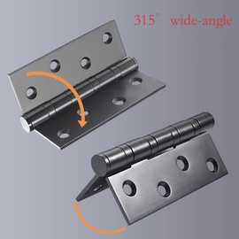 Heavy Duty Door Hinges Stainless Steel Ball Bearing Hinges 4 Inch Door Hinge for Interior & Exterior Doors Square Corners,Heavy Duty Wood Door with Mounting Hardware 2 Pack (Black, 4 Inch)