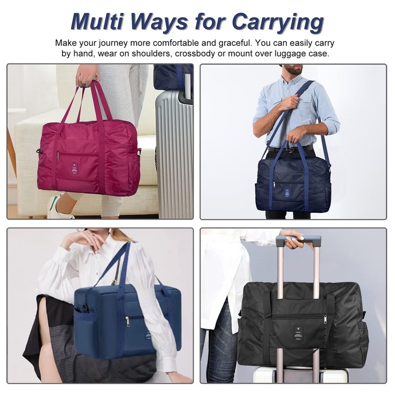 FITDON Lightweight Foldable Travel Bag, blue, Lightweight, foldable