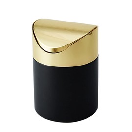 ENGENDER Garbage Can for Office Metal Drum-Shaped Trash Can Pedal Type Waste Storage Box Cover Home School Waste Paper Basket for Office Indoor Bathroom Trash Can (Size : B)