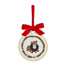 Mud Pie Pet Hoop Ornament, Bulldog, 3 3/4" Dia