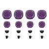 HomeVss, Stoneware Square 16pc Dinnerware Set, Inside Shiny Purple and