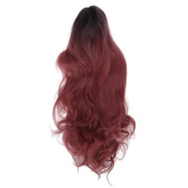 Women's Wig Long Pink Wavy Synthetic Hair Heat Resistant Cosplay Curly Wig