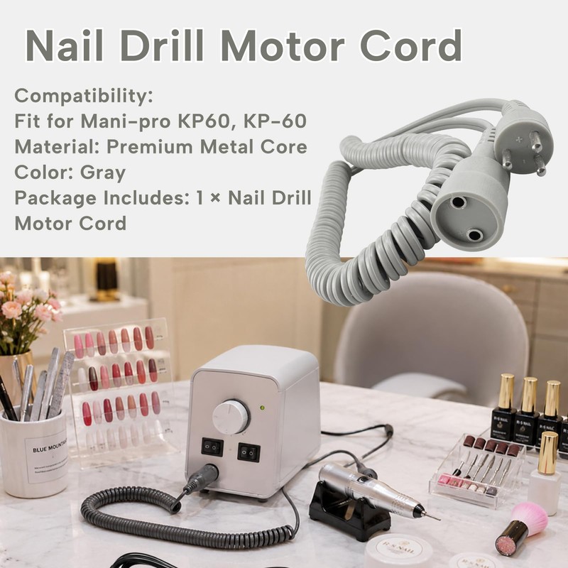 Qiqimingxin Nail Drill Motor Cord Replacement Fit for Fit for