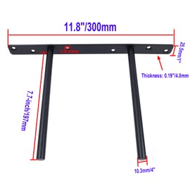 Rannb 8-inch Long Wall Shelves Support Floating Shelf Brackets Heavy Duty Hidden Brackets Black Blind Shelf Support for Floating Wood Shelves