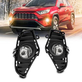 WEZEMLIGHT Fog Light Assembly Replacement For Toyota RAV4 2019 2020 2021 With H11 12V 55W Halogen Bulbs​Included Switch And Wiring Kit(Clear Lens)