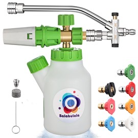 Foam Cannon for Pressure Washer with Dual Connector, Balabulala Car Foam Cannon with dual adapter, M22 and 1/4" Quick Connect,4200 PSI
